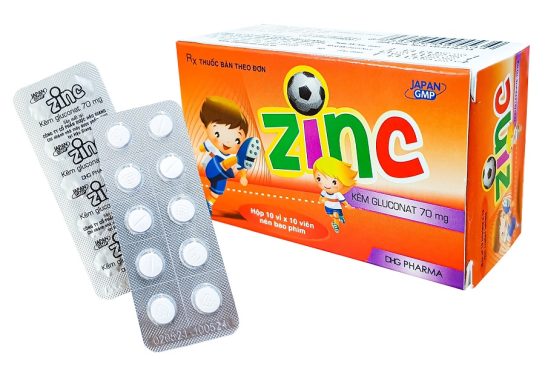 Zinc Kẽm Gluconat 70mg DHG 100v tăng cường miễn dịch,duy trì sức khỏe toàn diện