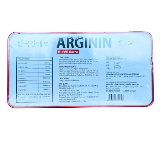 Bổ Gan Arginin B-400 Extra 60v- Giải độc gan, giúp bảo vệ tế bào gan