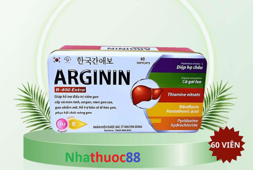 Bổ Gan Arginin B-400 Extra 60v- Giải độc gan, giúp bảo vệ tế bào gan