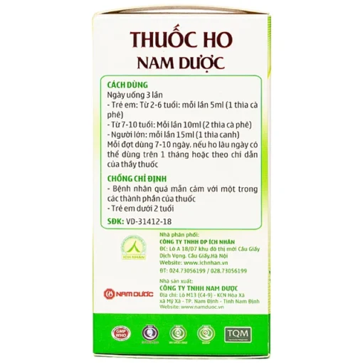 Thuốc Ho Nam Dược – Giảm Ho Hiệu Quả Từ Thảo Dược Tự Nhiên