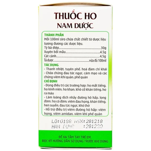 Thuốc Ho Nam Dược – Giảm Ho Hiệu Quả Từ Thảo Dược Tự Nhiên
