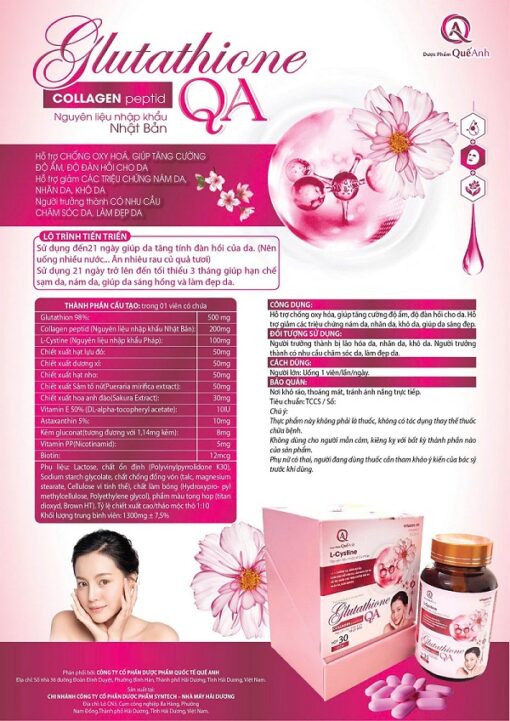 Viên Uống Đẹp Da Glutathione QA- Tỏa Sáng Làn Da Mỗi Ngày