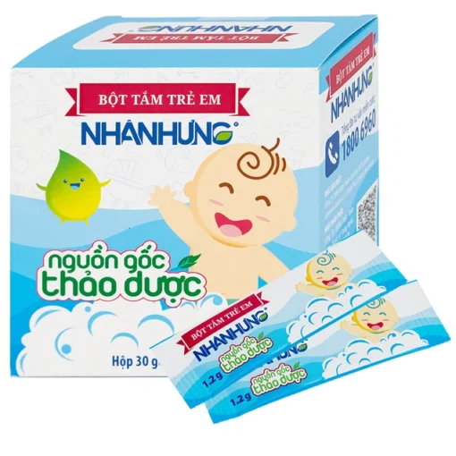 Bột Tắm Nhân Hưng -“Sạch Ngứa, Hết Hăm – Bé Yêu Cười Vui”